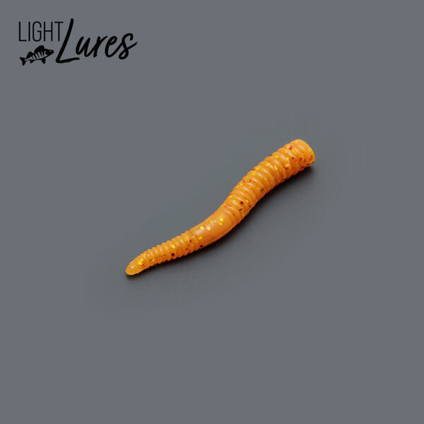 worm micro lure microlure 4cm burned orange oranje nedrig ned rig lightlures light Lures ultra light Lures ultralight Lures ultralight bait ultralight lures baits softbait softlure vissen baars snoekbaars roofvis