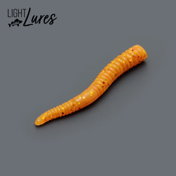 worm 7cm 7,5 cm burned orange oranje nedrig ned rig lightlures light Lures ultra light Lures ultralight Lures ultralight bait ultralight lures baits softbait softlure vissen baars snoekbaars roofvis