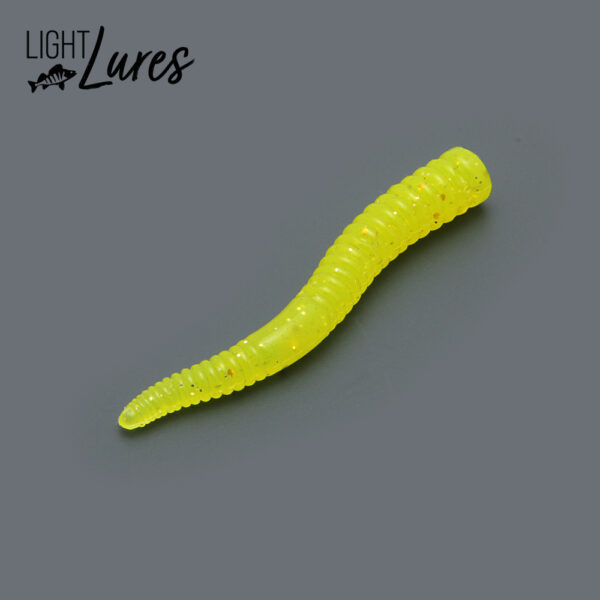 worm 7cm 7,5 cm geel nedrig ned rig lightlures light Lures ultra light Lures ultralight Lures ultralight bait ultralight lures baits softbait softlure vissen baars snoekbaars roofvis