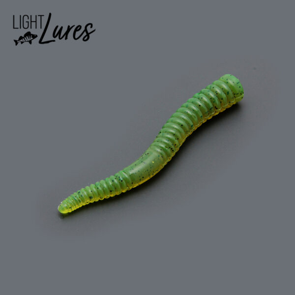 worm 7cm 7,5 cm motoroil groen nedrig ned rig lightlures light Lures ultra light Lures ultralight Lures ultralight bait ultralight lures baits softbait softlure vissen baars snoekbaars roofvis