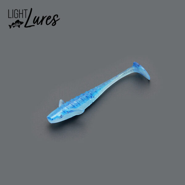 shad shadje 5,5 cm 5 cm 55 mm 70mm jiggen schoepstaart schoepstaartje paddletail blauw wit parelmoer lightlures light Lures micro lure ultra light Lures ultralight Lure ultralight bait ultralight lures baits softbait softlure vissen baars snoekbaars roofvis perch barsch zander