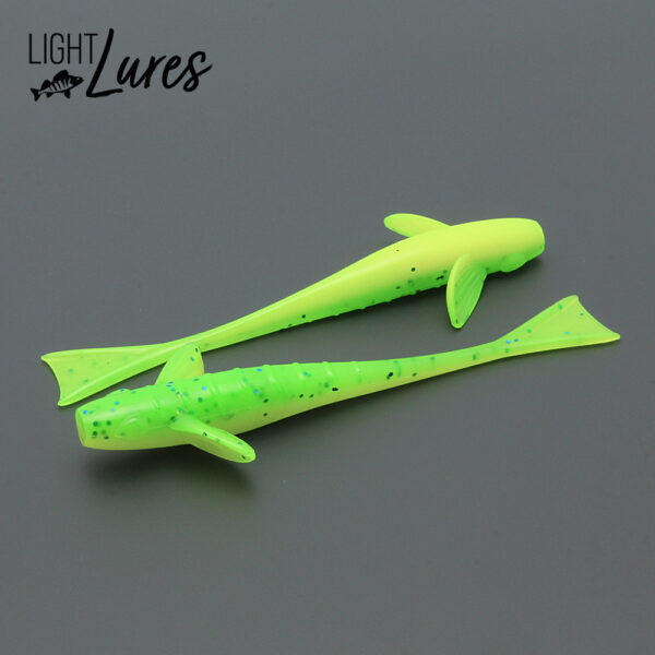 V-staart V tail fluo chartreuse yellow UV geel verticaalshad 14 cm verticalen vertikalen dropshot vorkstaart vork staart shad shadje drop shot lightlures light Lures ultra light Lures ultralight Lure ultralight bait ultralight lures baits softbait softlure vissen baars snoekbaars snoek roofvis perch zander